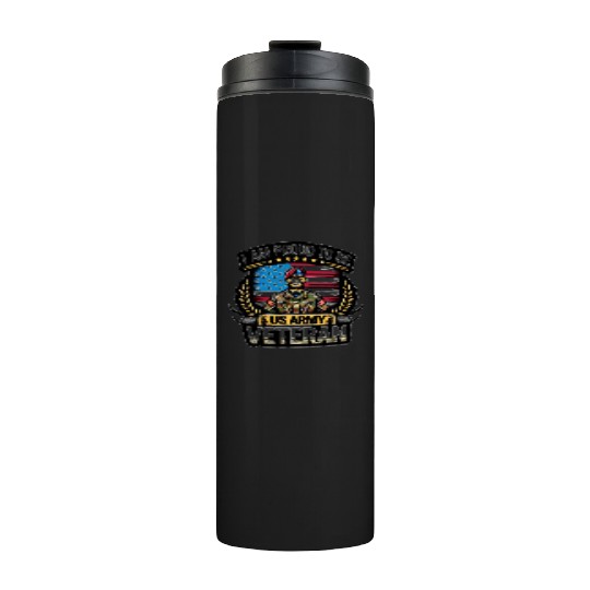 Proud US Army Vet Emblem Thermal Tumblers
