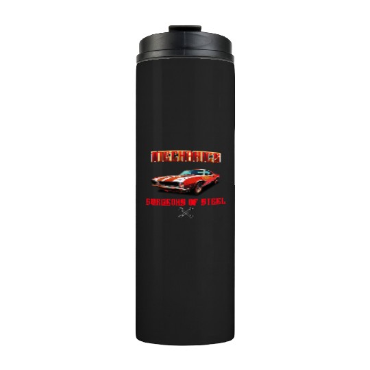 Muscle Car and Steel Mechanics Design Thermal Tumblers