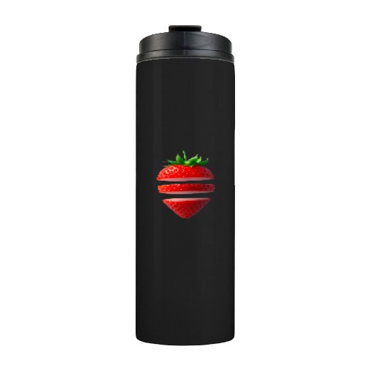 Deconstructed Strawberry Illustration Thermal Tumblers