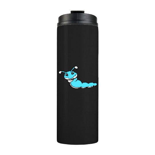 Caterpillar sweet little happy smile cute friendly Thermal Tumblers