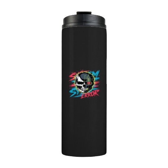 Cyber Skull Horror Graphic Thermal Tumblers Design