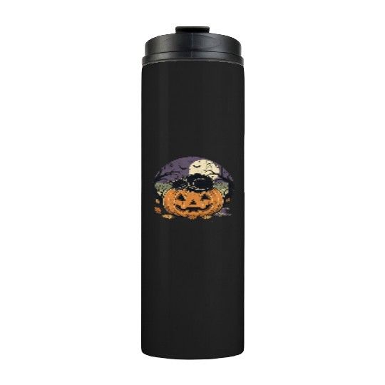 Spooky Cat Nap Pumpkin | Halloween Party Design Thermal Tumblers