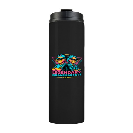 Legendary Grandparents Retro Neon Thermal Tumblers