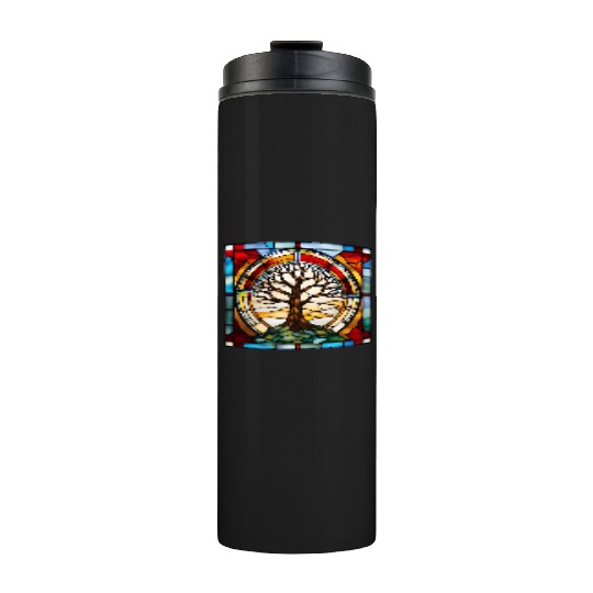 Stained Glass Tree of Life Artwork Thermal Tumblers