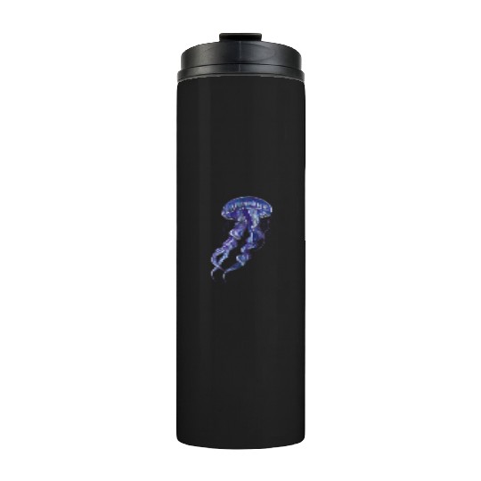 Bioluminescent Purple Jellyfish Illustration Thermal Tumblers