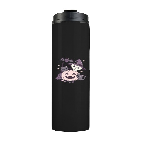Halloween Kawaii Cat Pumpkin Ghosts Thermal Tumblers