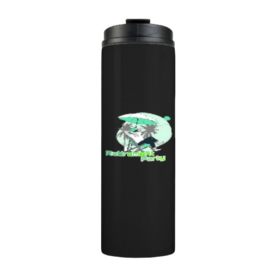 Relaxing Retirement Party Illustration Thermal Tumblers