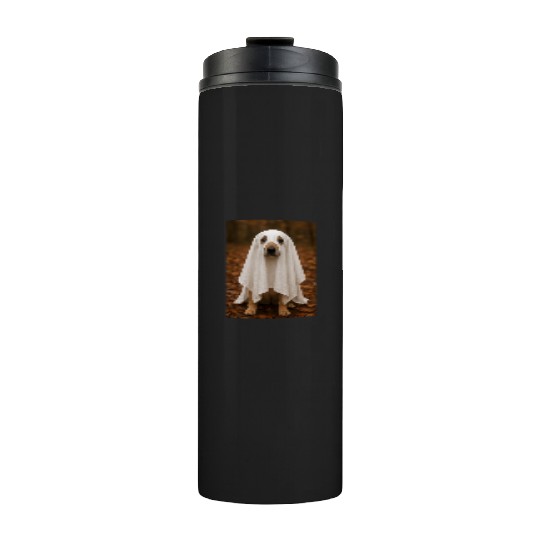 Autumn Forest Ghost Dog Tapestry Thermal Tumblers