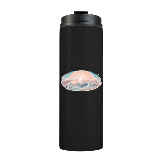 Serene Mountain Range with Sunrise Thermal Tumblers