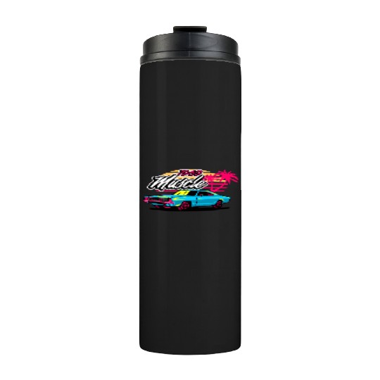 Retro 1969 Muscle Car Sunset Design Thermal Tumblers