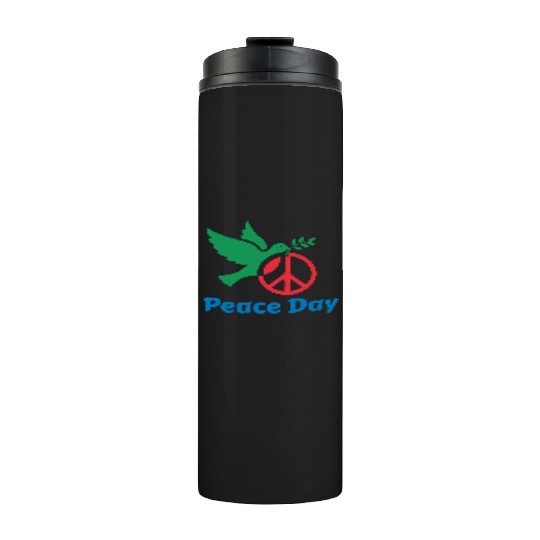 Peace Day Dove with Olive Branch Thermal Tumblers