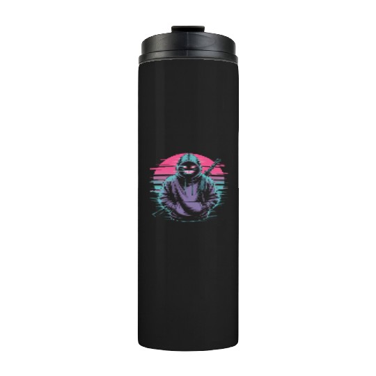 Glitch Ninja Katana Streetwear Futuristic Thermal Tumblers