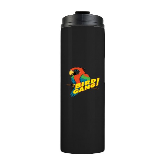 Bird Gang Parrot Cartoon Sticker | Tropical Funny  Thermal Tumblers