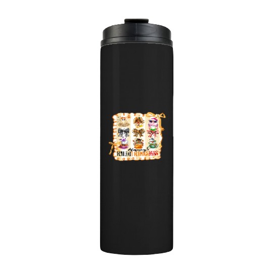 Thanksgiving Christmas Happy Hallothanksmas Thermal Tumblers