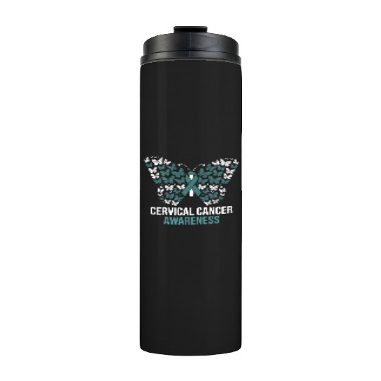 Cervical Cancer Awareness Butterfly Design Thermal Tumblers
