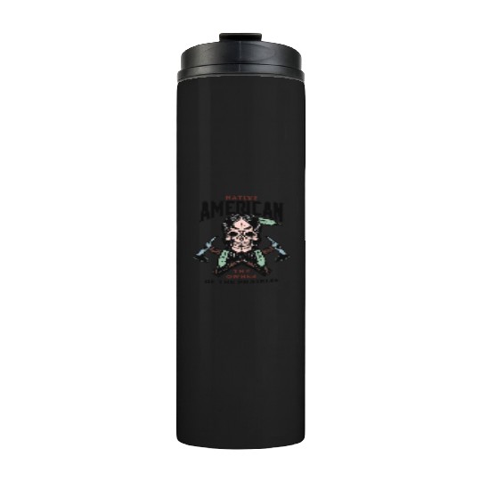 Native American Skull Warrior Design Thermal Tumblers