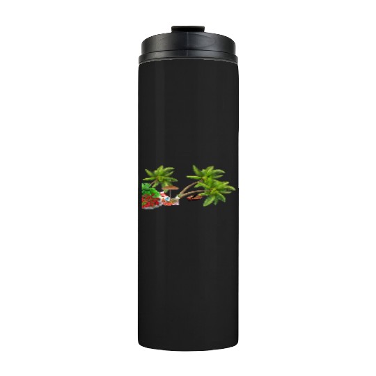 Tropical Island Paradise Scene Thermal Tumblers