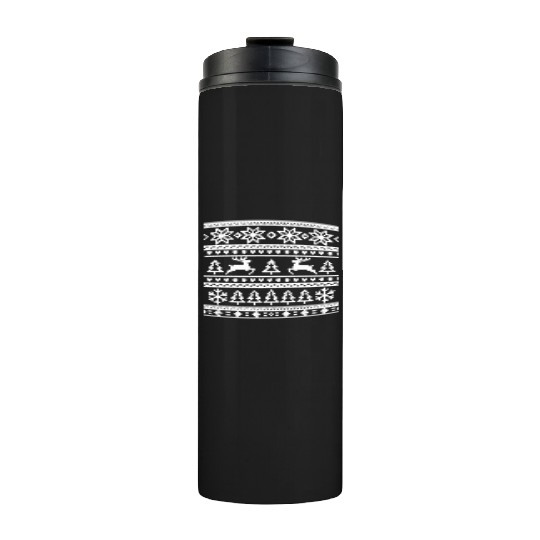 Festive Winter Wonderland Pattern Thermal Tumblers