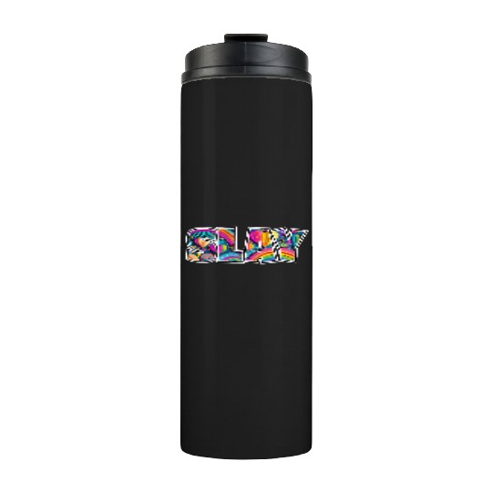 Heart Rainbow Slay Logo Thermal Tumblers