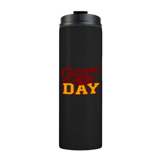 Game Day Football Thermal Tumblers Glitter Heart Cute Varsity