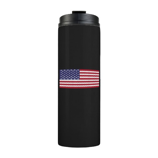 Independence Day cross-stitch american flag Thermal Tumblers