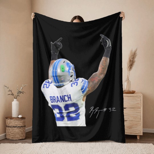 Brian Branch Throw Blankets Detroit Lions Throw Blankets Brian Branch Flip Off