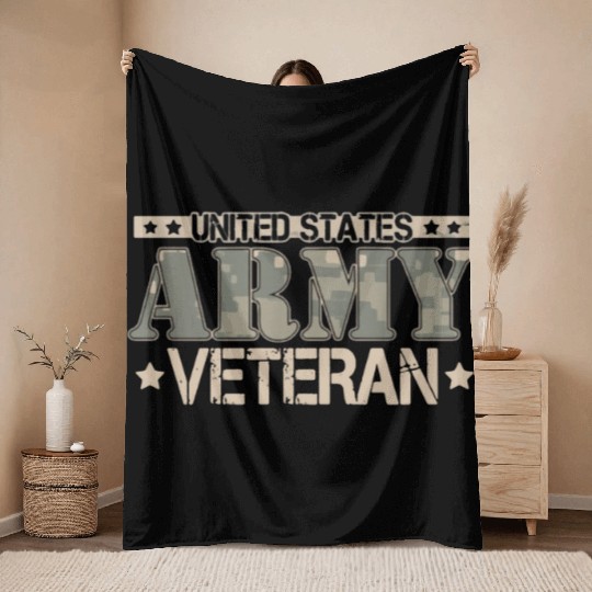 Army Veteran Throw Blankets