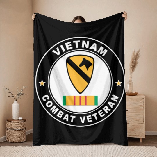 1st Cavalry Division Vietnam Combat Veteran Throw Blankets
