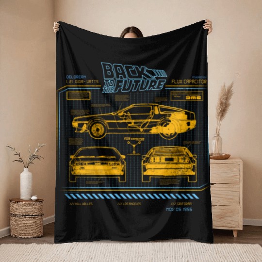 Back To The Future 35Th Anniversary Delorean Throw Blankets