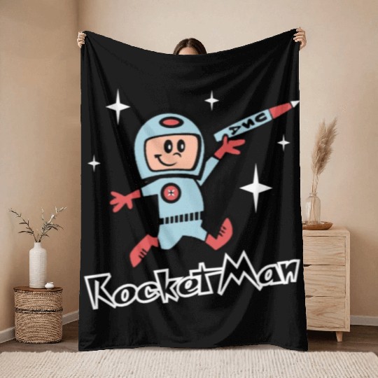 Rocket Man Throw Blankets