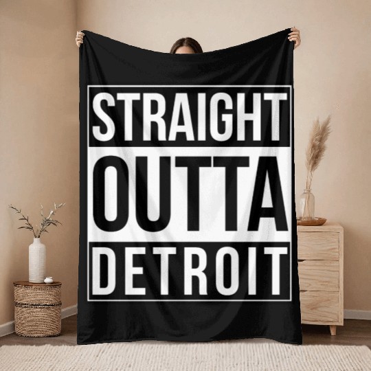 Straight Outta Detroit Throw Blankets