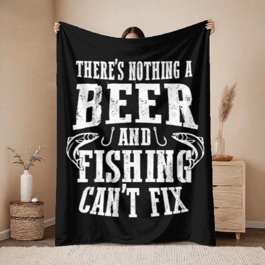 Fishing and Beer Throw Blankets