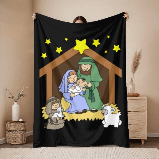 Nativity Scene Throw Blankets
