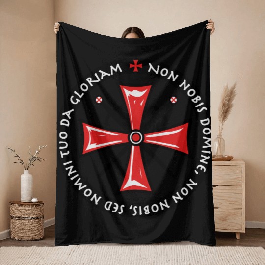 Cross Knights Templar Throw Blankets