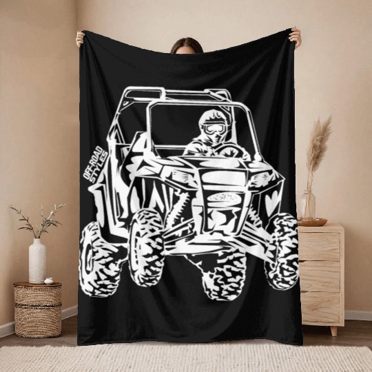 UTV Side-X-Side racer Throw Blankets