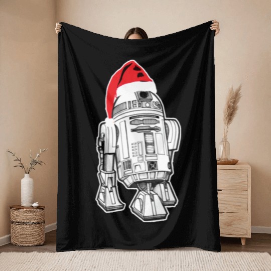 R2D2-Chrstmas Throw Blankets