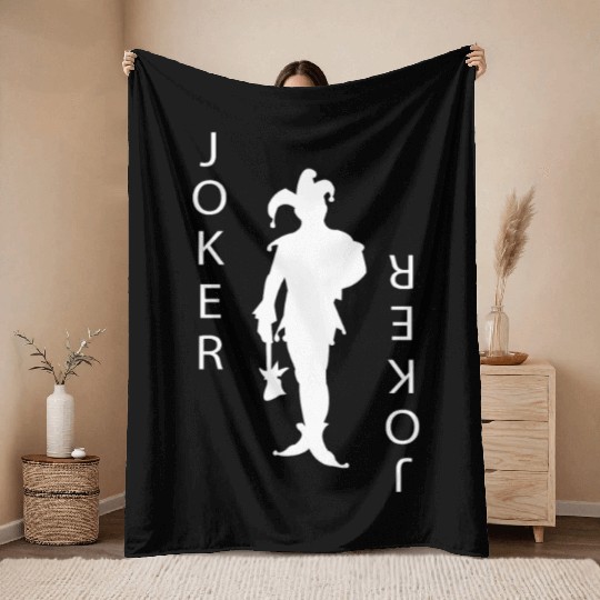Joker Playing Card Gambling Throw Blankets