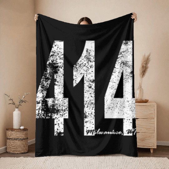 Vintage Milwaukee Area Code 414 Throw Blankets