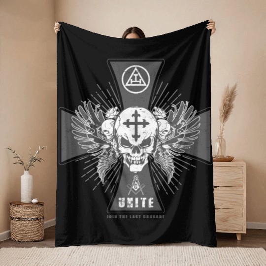 Knights Templar - Join The Last Crusade Infidel Throw Blankets