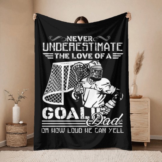 Lacrosse Goalie Dad Throw Blankets