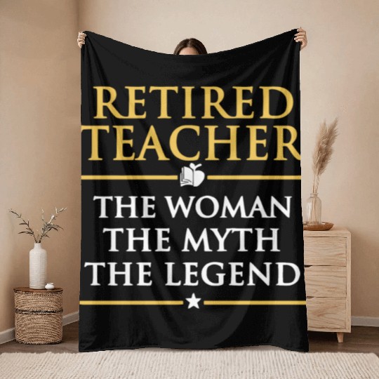Retired Teacher Throw Blankets