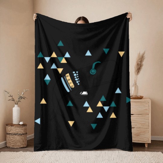 Music Whale Throw Blankets
