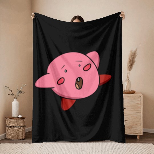 Funny Kirby Throw Blankets