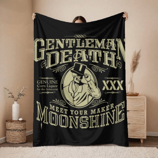 Gentleman Death Moonshine Throw Blankets