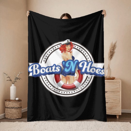 BOATS 'N HOES STEP BROTHERS SEXY LOGO Throw Blankets