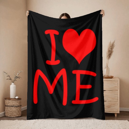 I Love Me Valentine's Throw Blankets