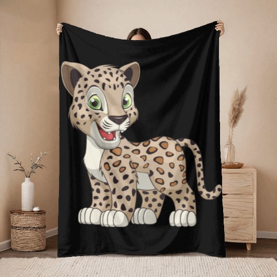 jaguar-cub-animal-wildlife Throw Blankets
