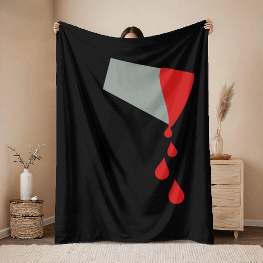 axe hatched tree felling halloween Throw Blankets