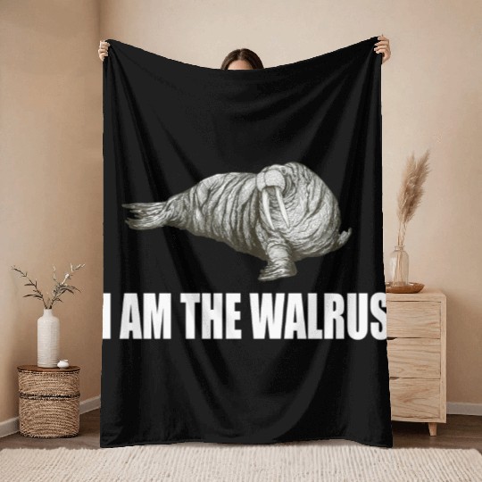 I Am The Walrus Throw Blankets