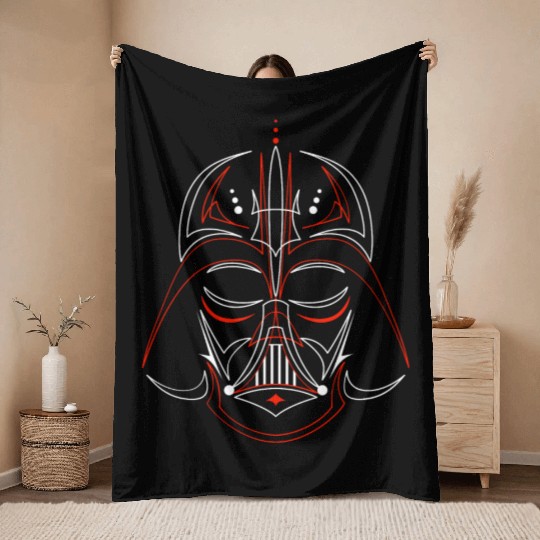 darth Vader neon Throw Blankets
